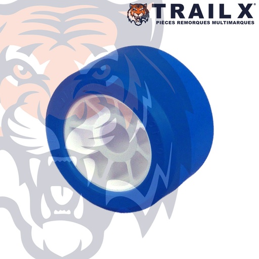 [NA205-BB] GALET BI-MAT. 100X60 AL21 - BLEU/BLANC