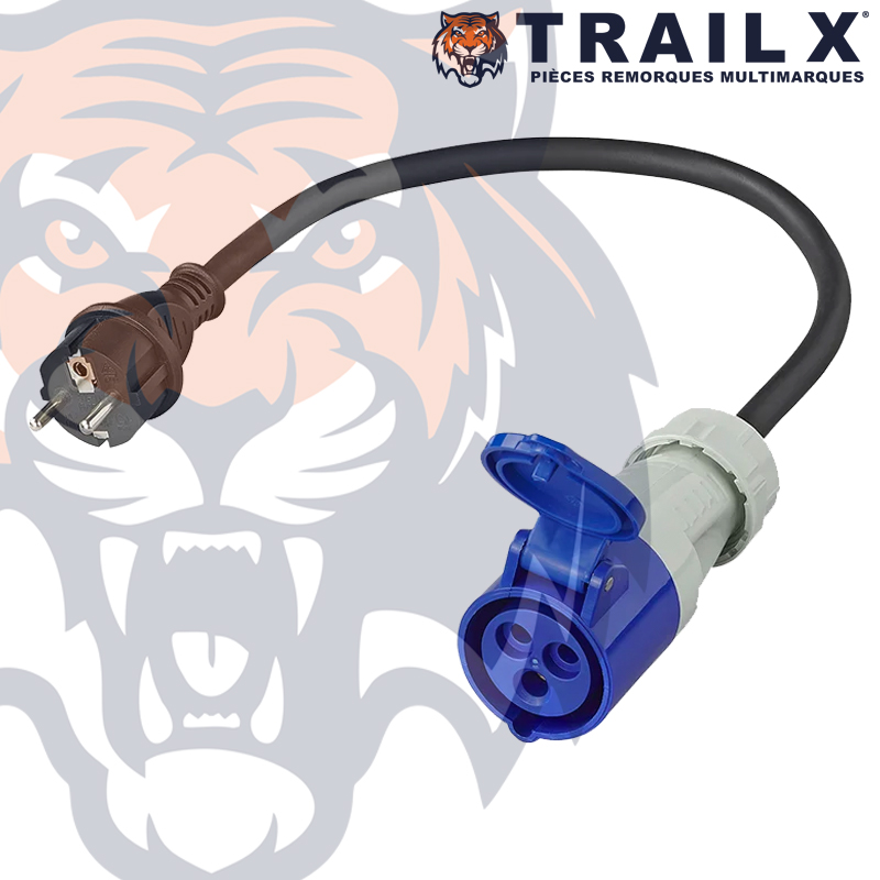 ADAPTATEUR CABLE 40CM PRISE MÂLE > CEE17 F