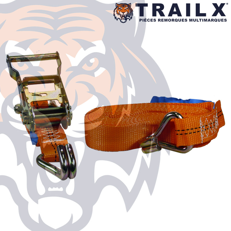 SANGLE 35MM 5M 2T CLIQUET + 2 CROCHETS DOIGTS SOUDÉS