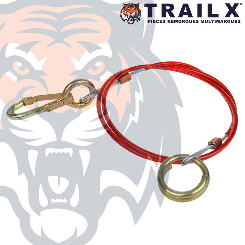 CÂBLE DE RUPTURE ANNEAU/CROCHET - 1500MM ROUGE