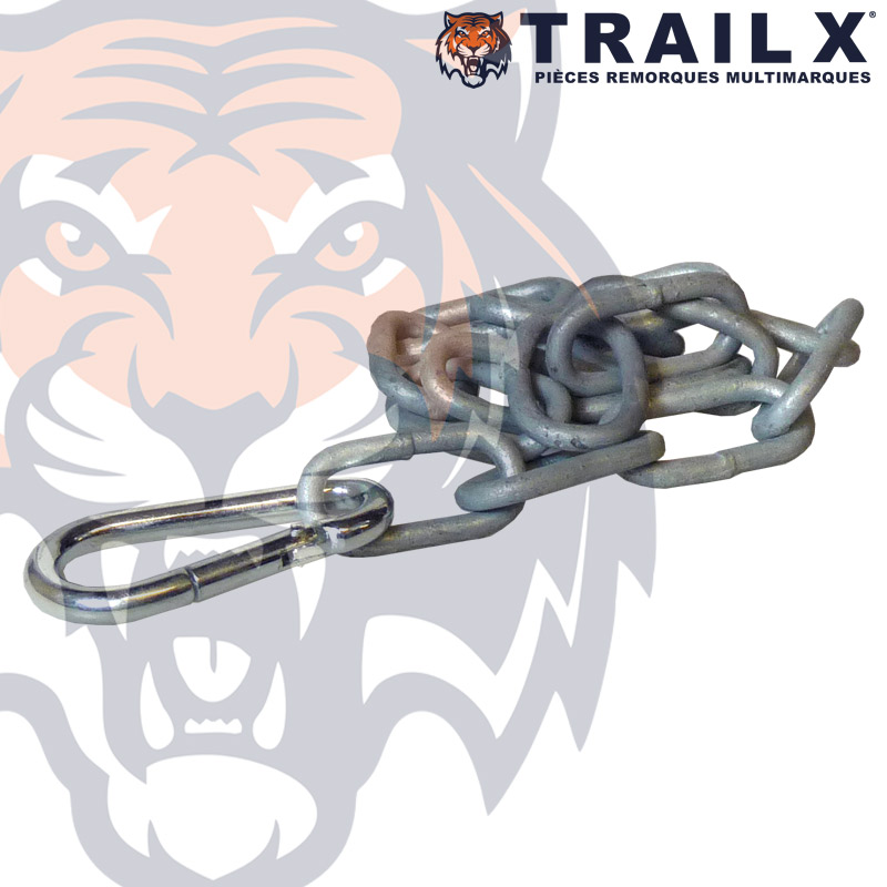 CHAINE 330MM GALVA + MOUSQUETON 80MM