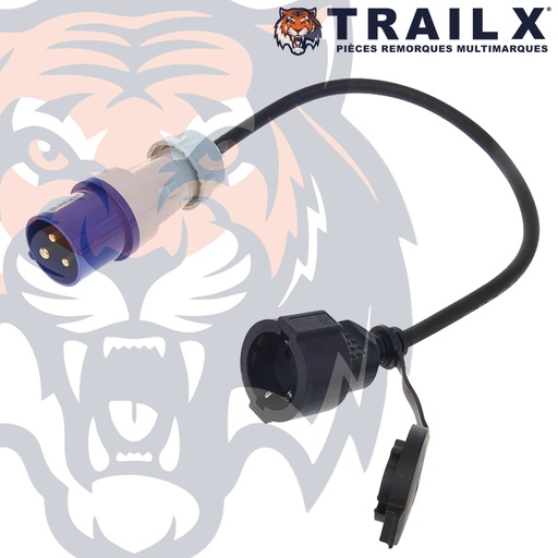 [EL405] ADAPTATEUR CABLE 40CM PRISE CEE17 M > TERRE F